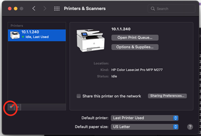 Add printer icon