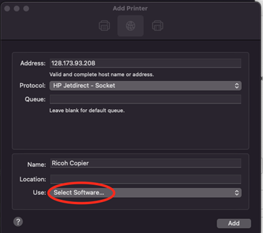Select software image